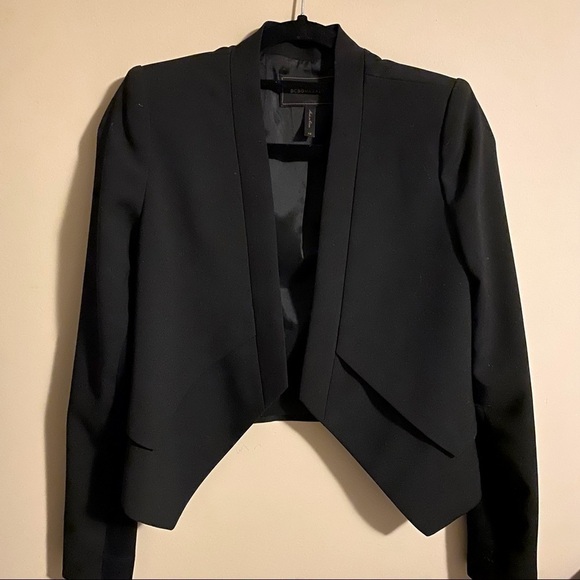 BCBG Blazer black cropped collarless. - Picture 10 of 10
